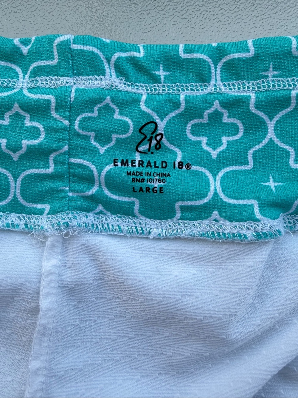 Emerald 18 Turquoise Clover Pattern Activewear Golf Skort ~ Women’s Large - Picture 9 of 11